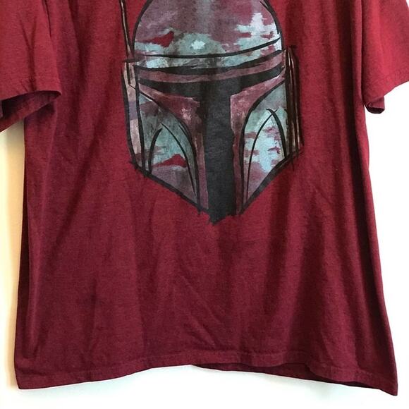 Star Wars 2X men short sleeve t-shirt Boba Fet red casual fandom - Picture 3 of 7